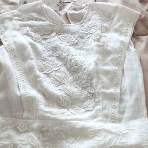 Veronica Beard Ivory Embroidered Top